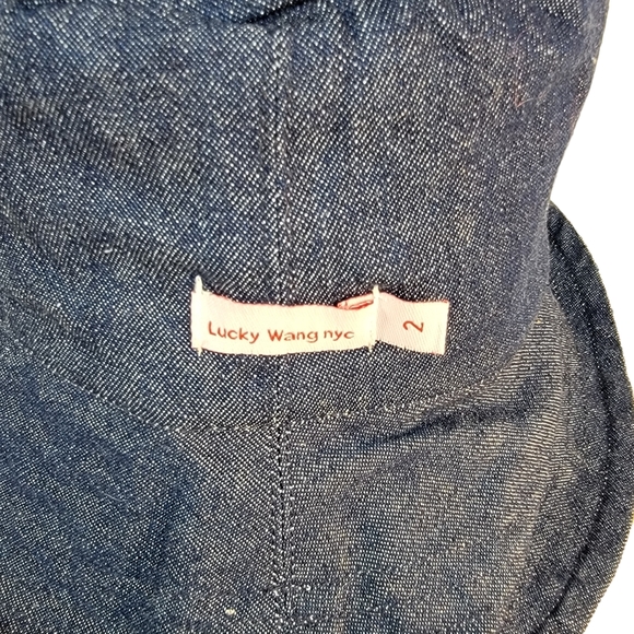 Lucky Wang NYC Cartoon Strip Reversable Chambray Bucket Hat Youth Size 2 - Picture 6 of 11